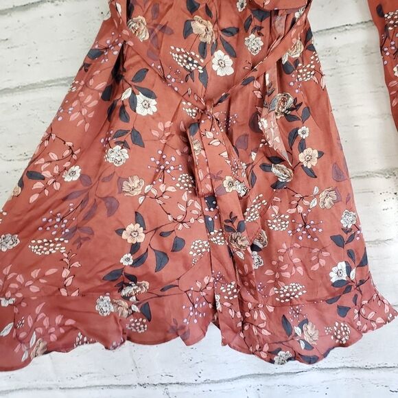 Bardot one sleeve floral faux wrap mini dress Womens Size 6 small - Picture 8 of 9